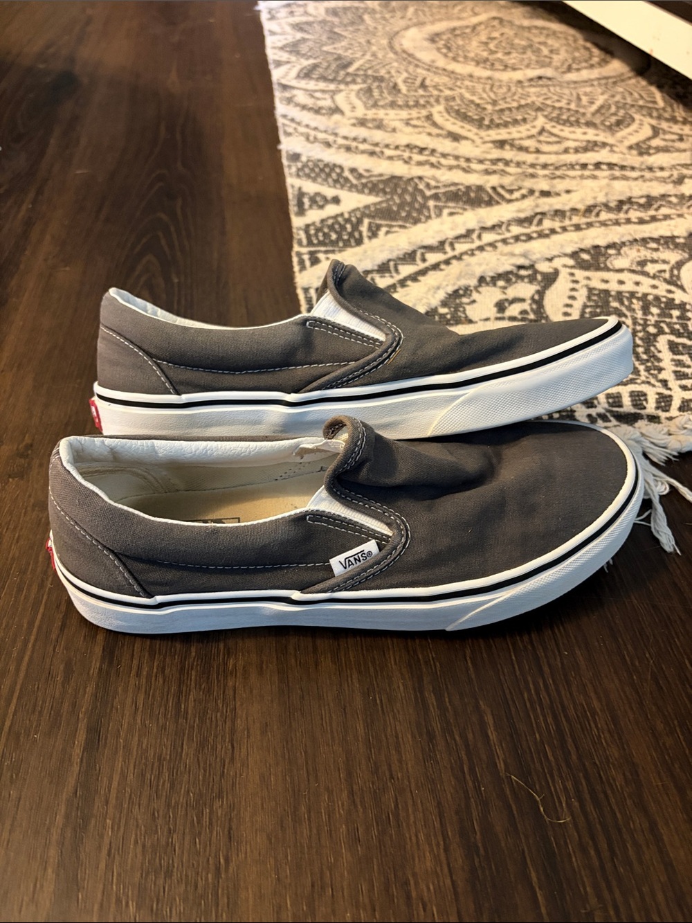 Vans Slip-On Canvas Loafers in Dark Gray M-8.5 W-10